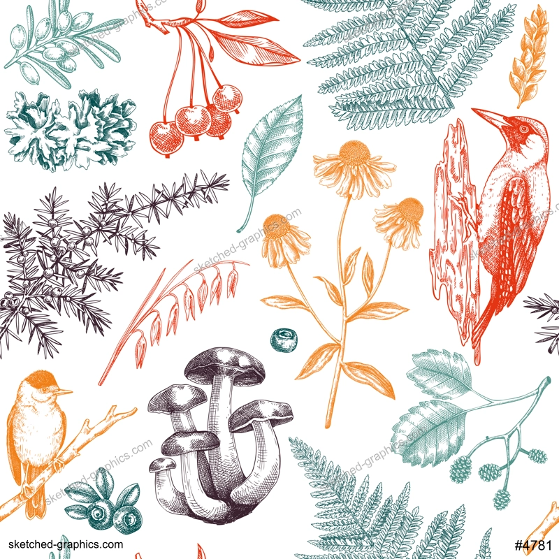 Autumn Leaves Seamless Pattern Illustration